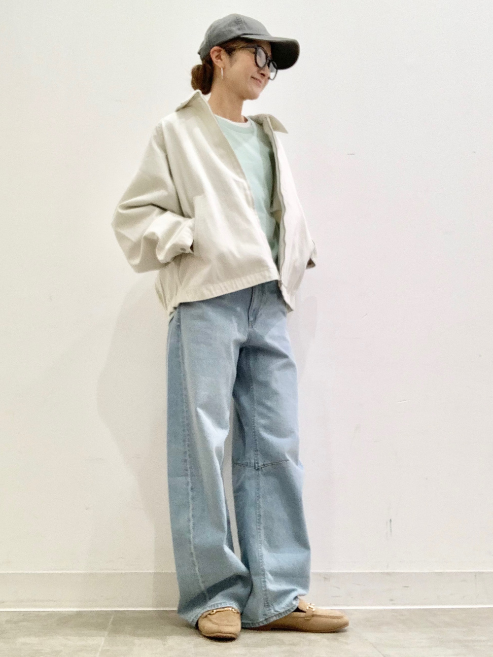 GU リブポロセーター 2着 ペプラム風の裾が可愛い！【GU×rokh】リブポロセーターはきちんと感も