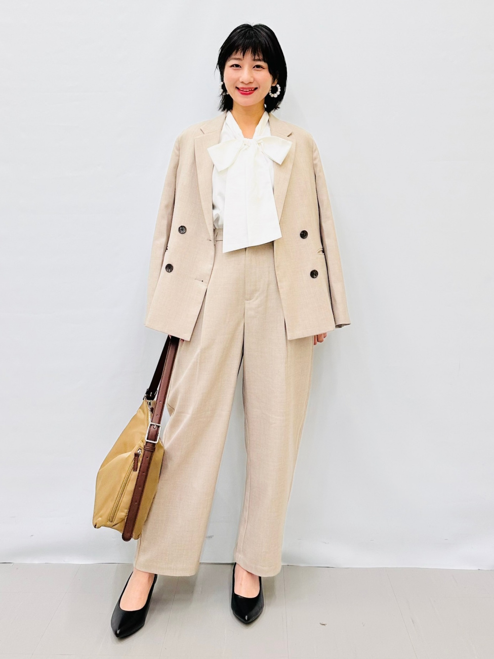 パフスウェットバギーパンツ(丈標準68.0～72.0cm)、ダブルブレスト