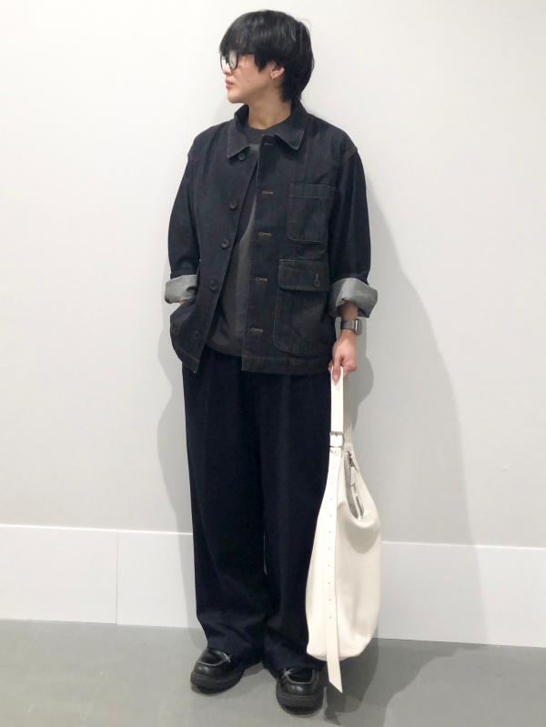 コットンチェックシャツ、タックワイドパンツ(丈標準70.0～74.0cm)」の
