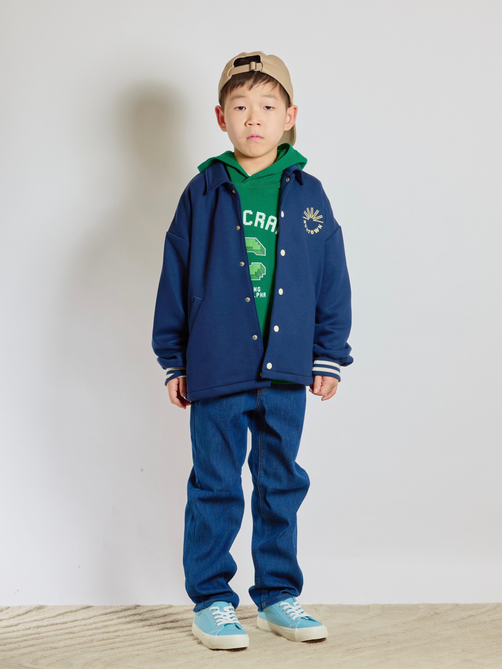 KIDS(男女兼用)コットンスウェットジョガーパンツ、ふかふかキャンバス