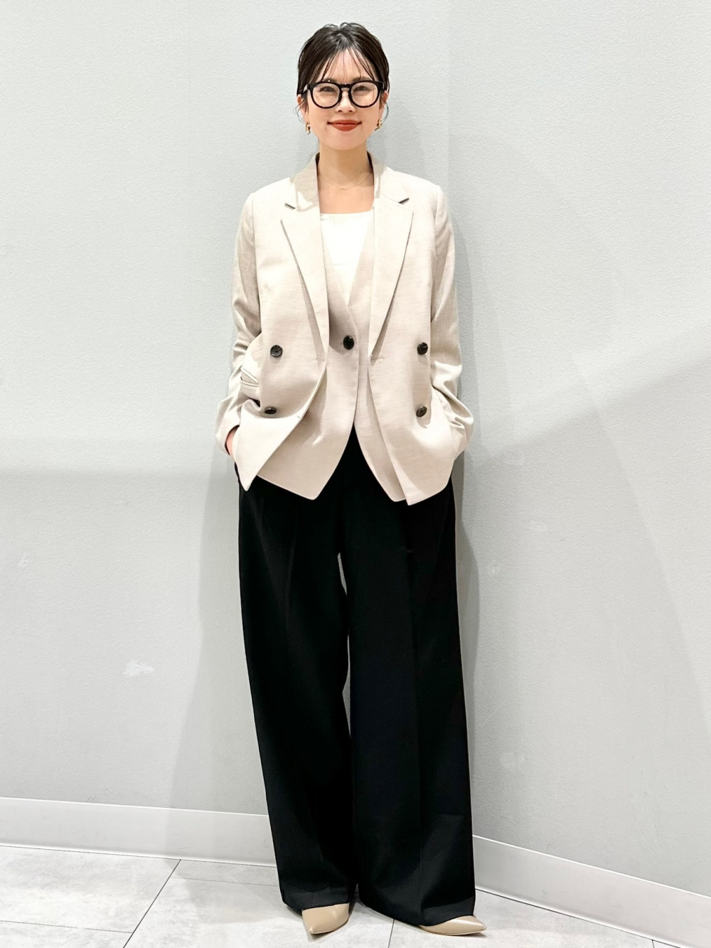 パフスウェットバギーパンツ(丈標準68.0～72.0cm)、ダブルブレスト