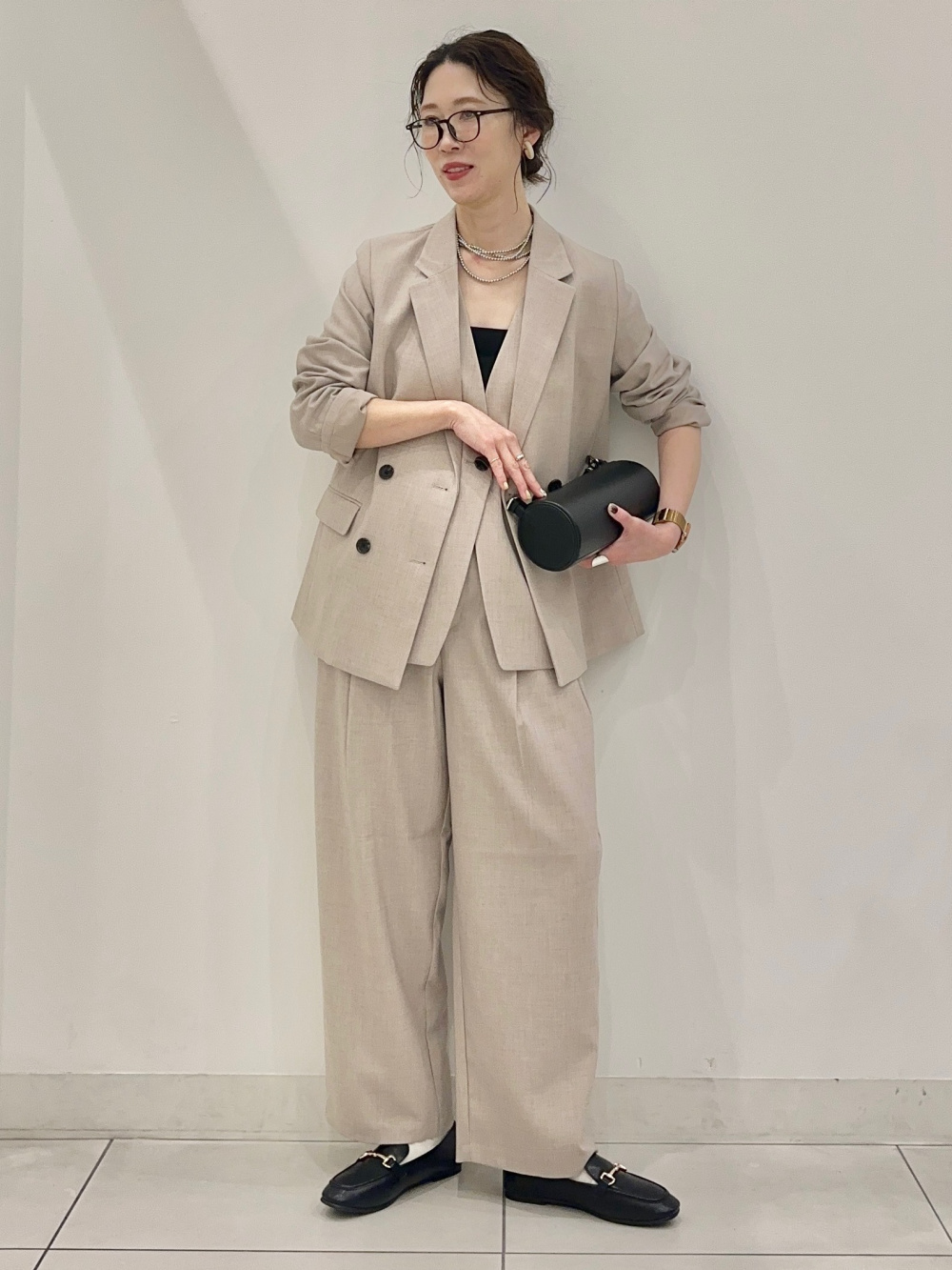 ベージュ ダブルブレストジャケット Mサイズ ダブルブレストジャケット | ジャケット | NOELA OFFICIAL WEB STORE