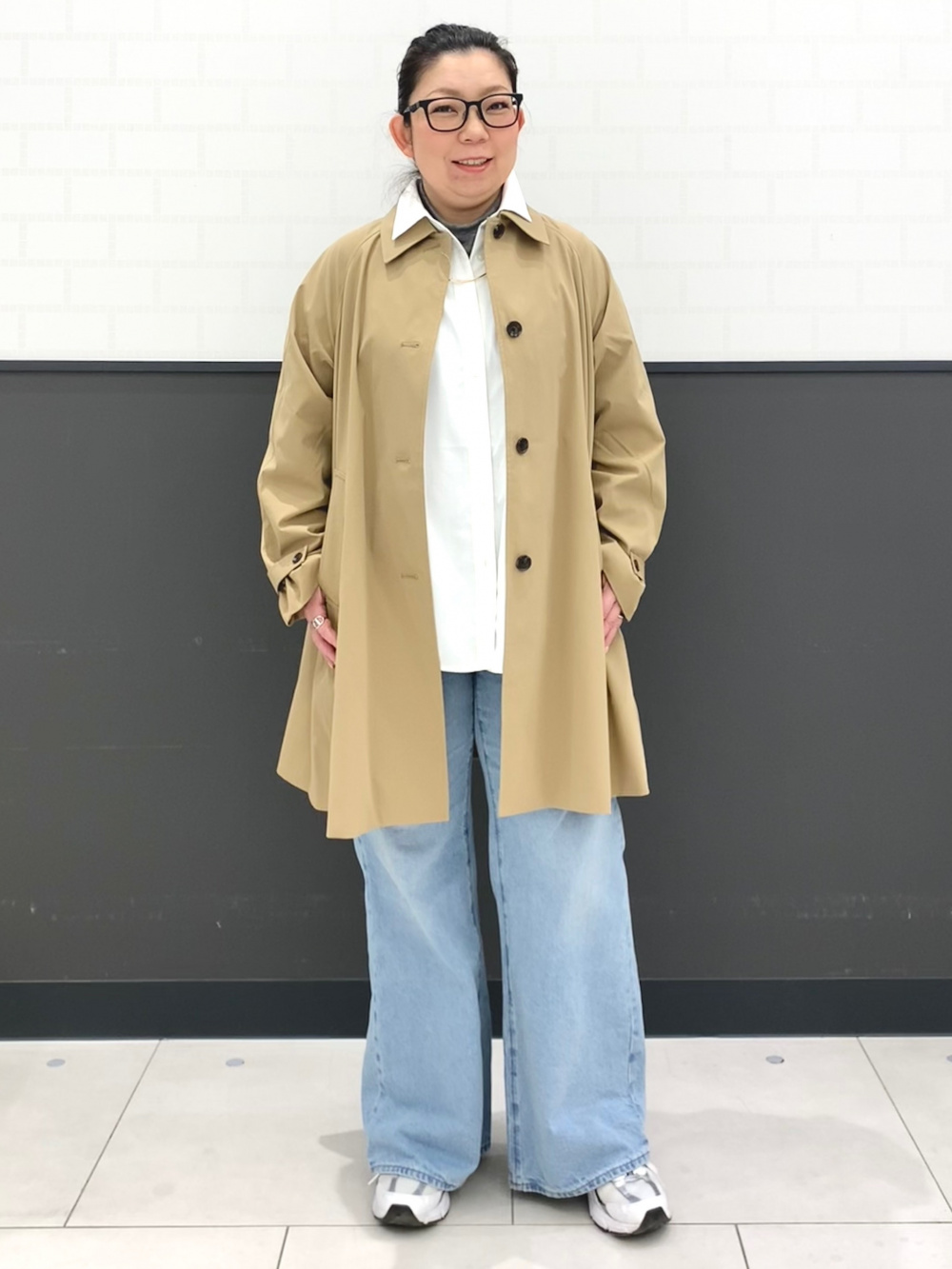 ソフトシアーハイネックT(長袖)+E、ショートトレンチコート by rokh
