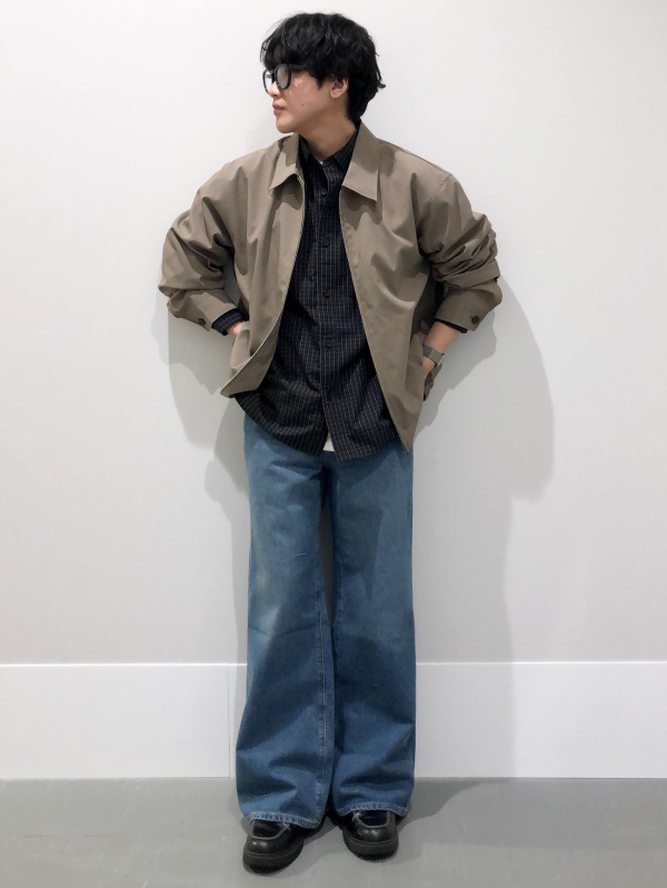 テーラードジャケット UNDERCOVER、ブロードチェックシャツ UNDERCOVER
