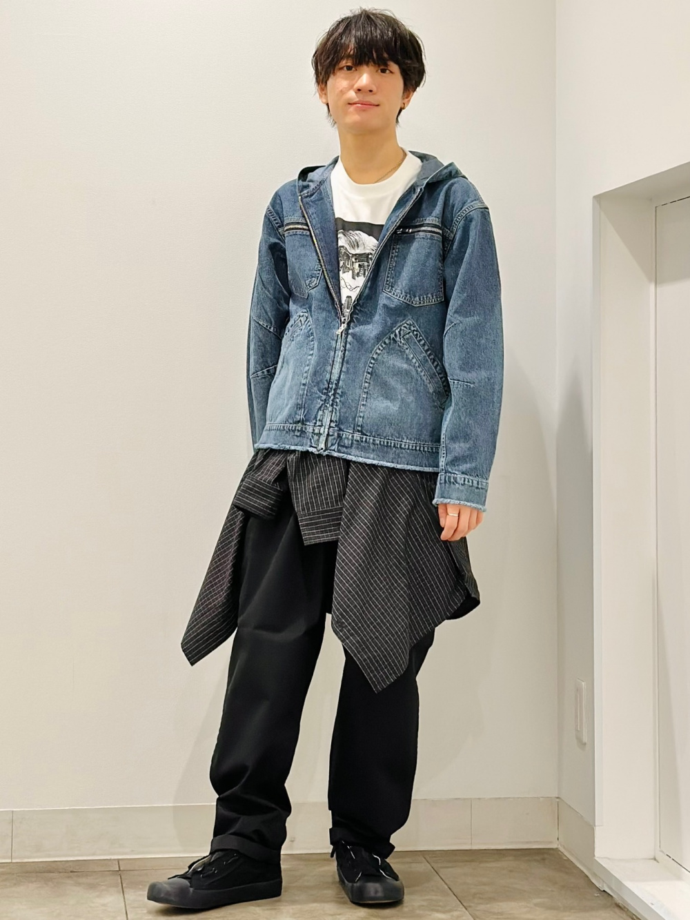 【新品未使用】GU×UNDERCOVER デニムジップアップパーカ　3XL 黒 Unisex Denim Zip Up Parka | UNDERCOVER | GU US