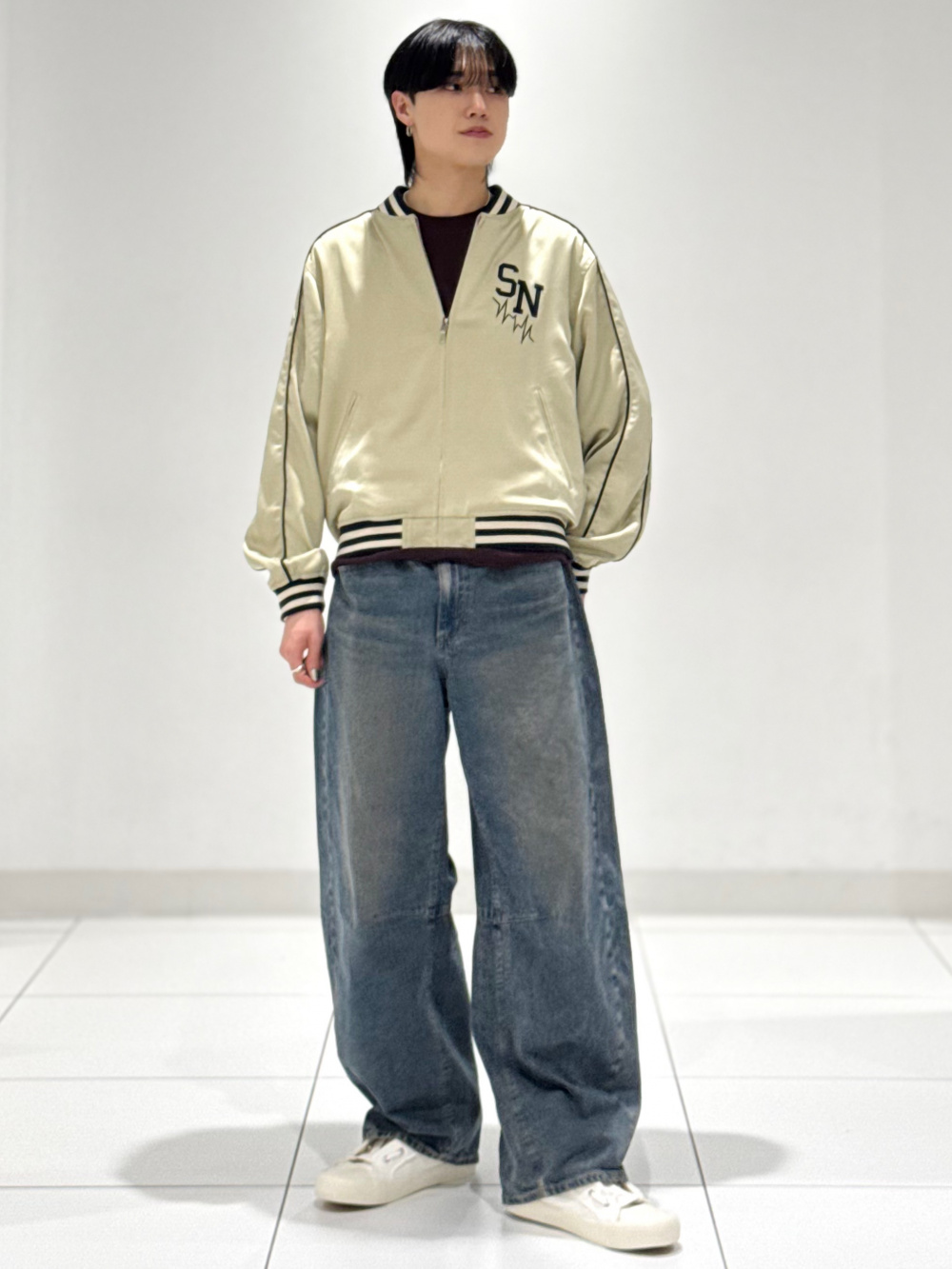 GU×UNDERCOVER サテンリブブルゾン BEIGE XLサイズ UNDERCOVER×GU サテン リブブルゾン ユニセックス XL - メルカリ