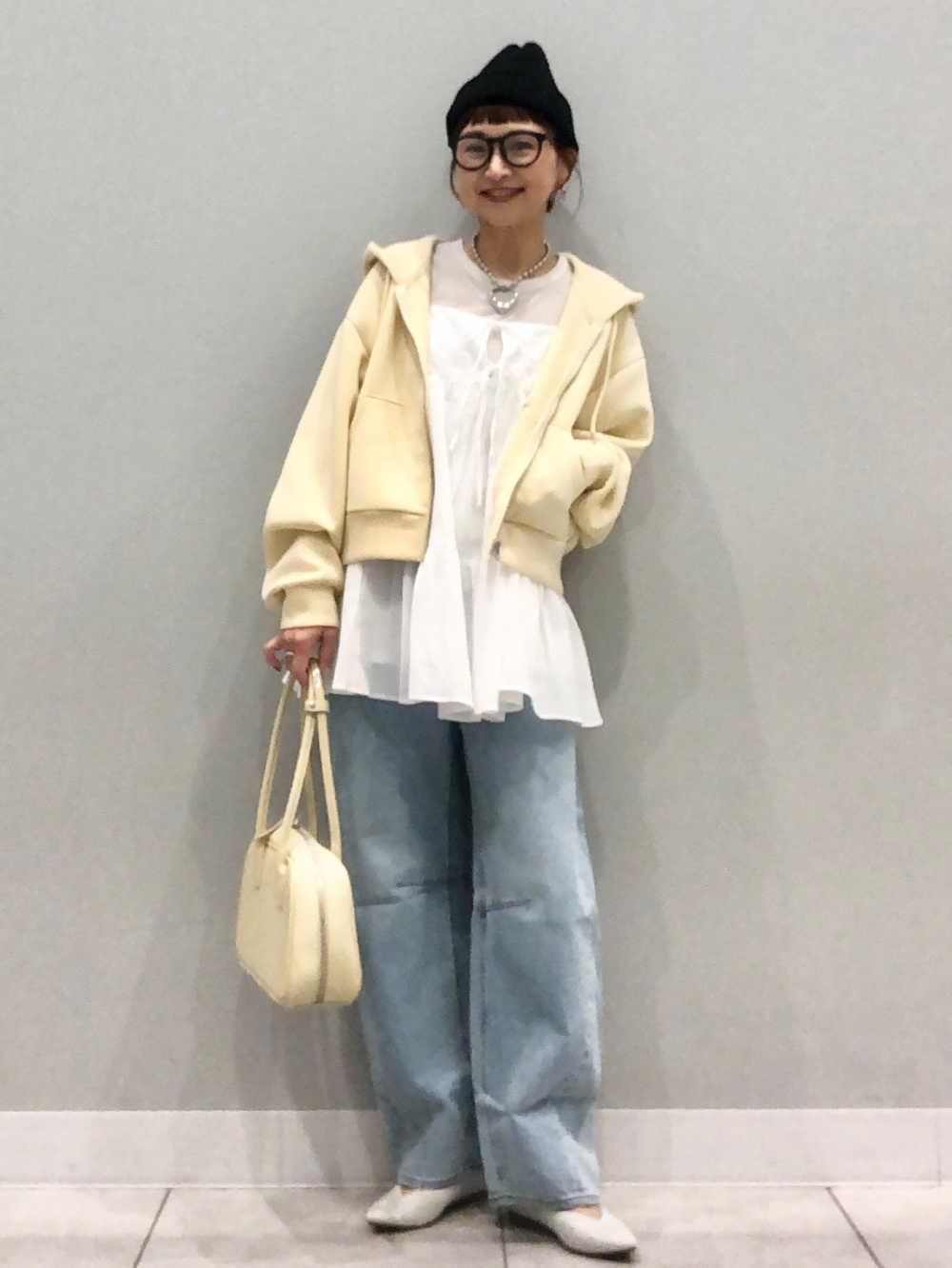 コージーメルトンケープコートZ+E、ソフトシアーハイネックT(長袖)+E