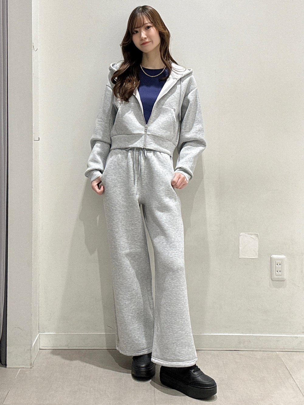 GU パフスウェットフルジップパーカー　パフスウェットバギーパンツ（丈標準） パフスウェットバギーパンツ(丈標準67.0～71.0cm)、パフスウェット