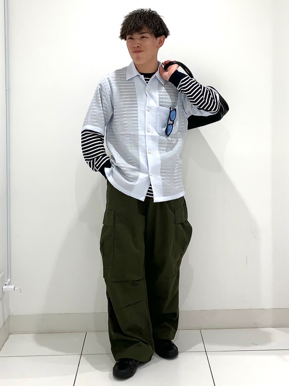 Cable Full-Zip Hoodie/NT、Heavy Weight Crew Neck T-Shirt/Stripe/L