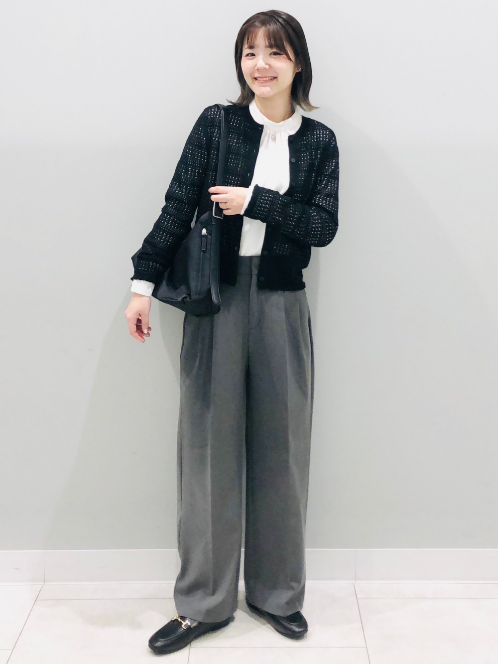 ダークグレー ダブルブレストジャケットとワイドパンツセット ダブルブレストジャケットZ(セットアップ可能)、タックワイドパンツ(丈
