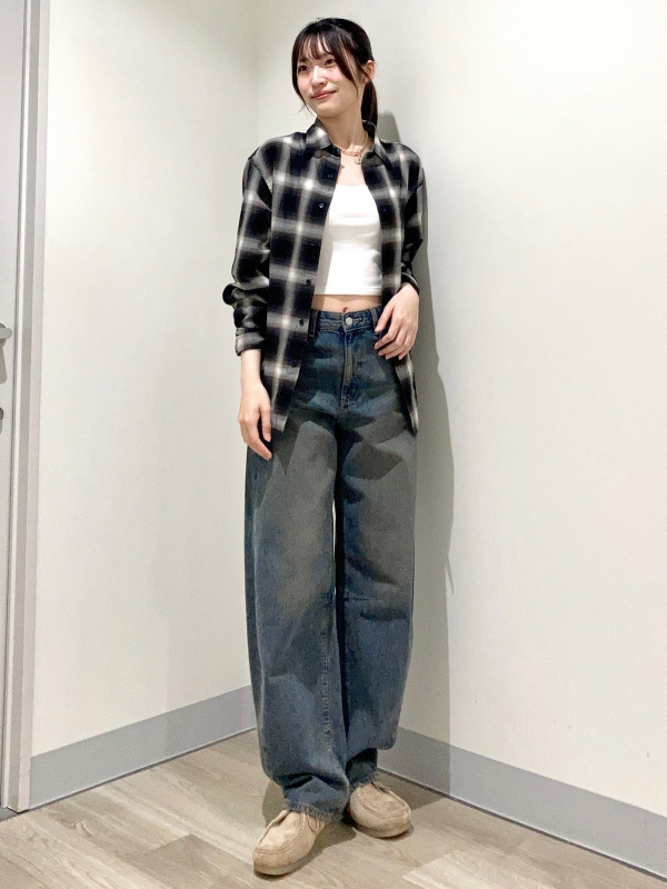 バレルレッグジーンズA(丈長め81.0cm)、2ピースセットワンピースの