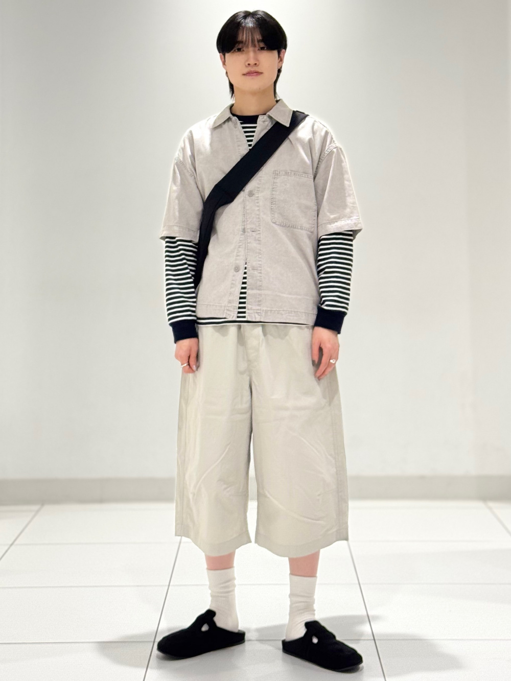 ドライカノコクロスネックT ENGINEERED GARMENTS、コードレーン