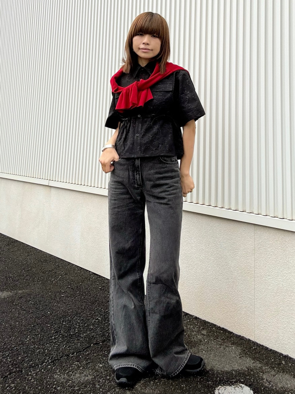 ペイズリー柄 フリルカーディガン 七分袖 リブフリルカーディガン(7分袖) by rokh、ユーティリティシャツ(5分袖