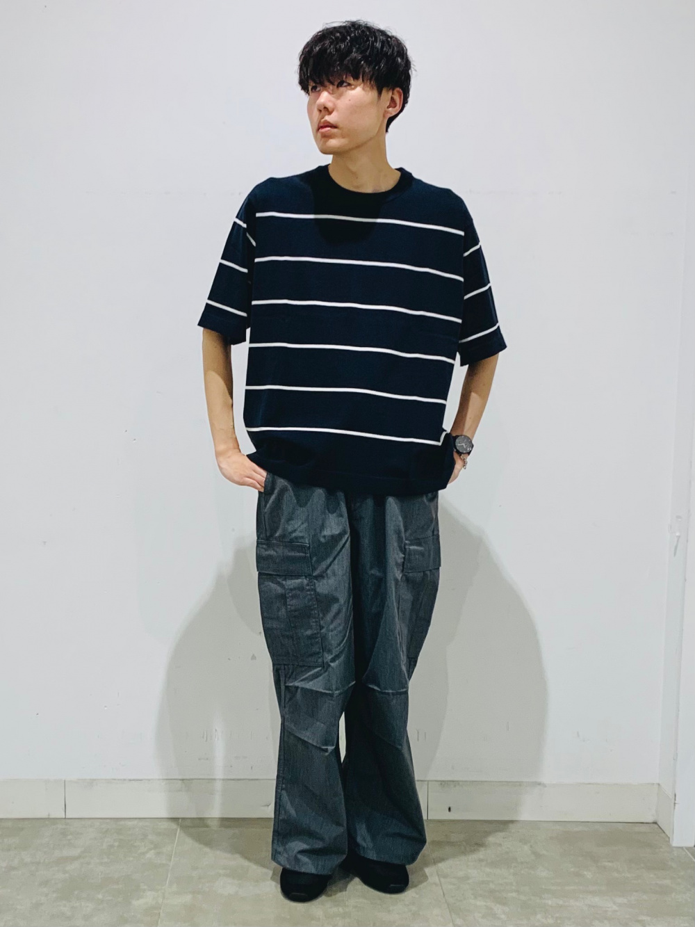 Washable Knitted Striped T-Shirt/HalfSlv」| GU的穿搭理念