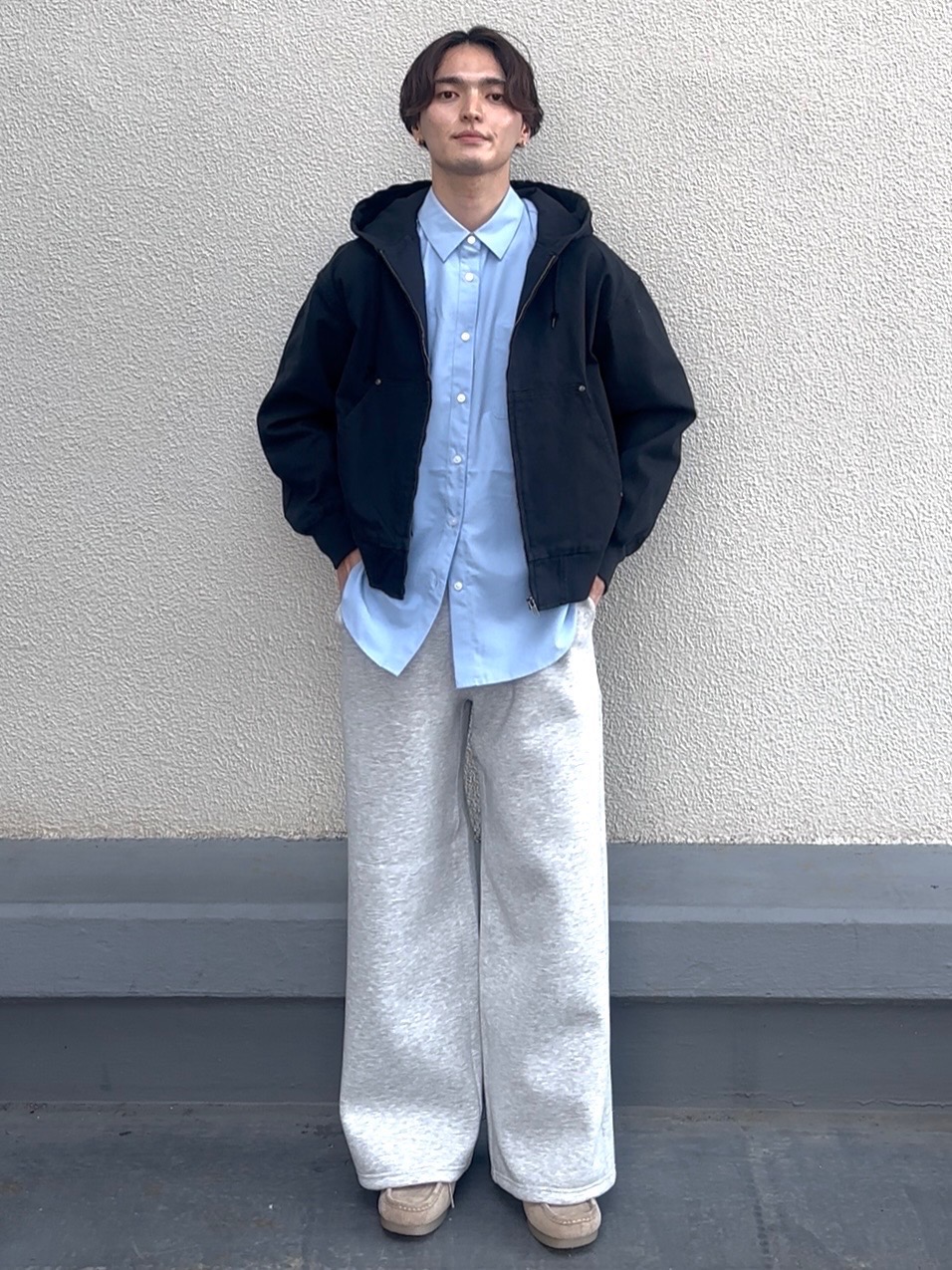 ヘビーウェイトスウェットワイドストレートパンツ(丈標準69.0～73.0cm