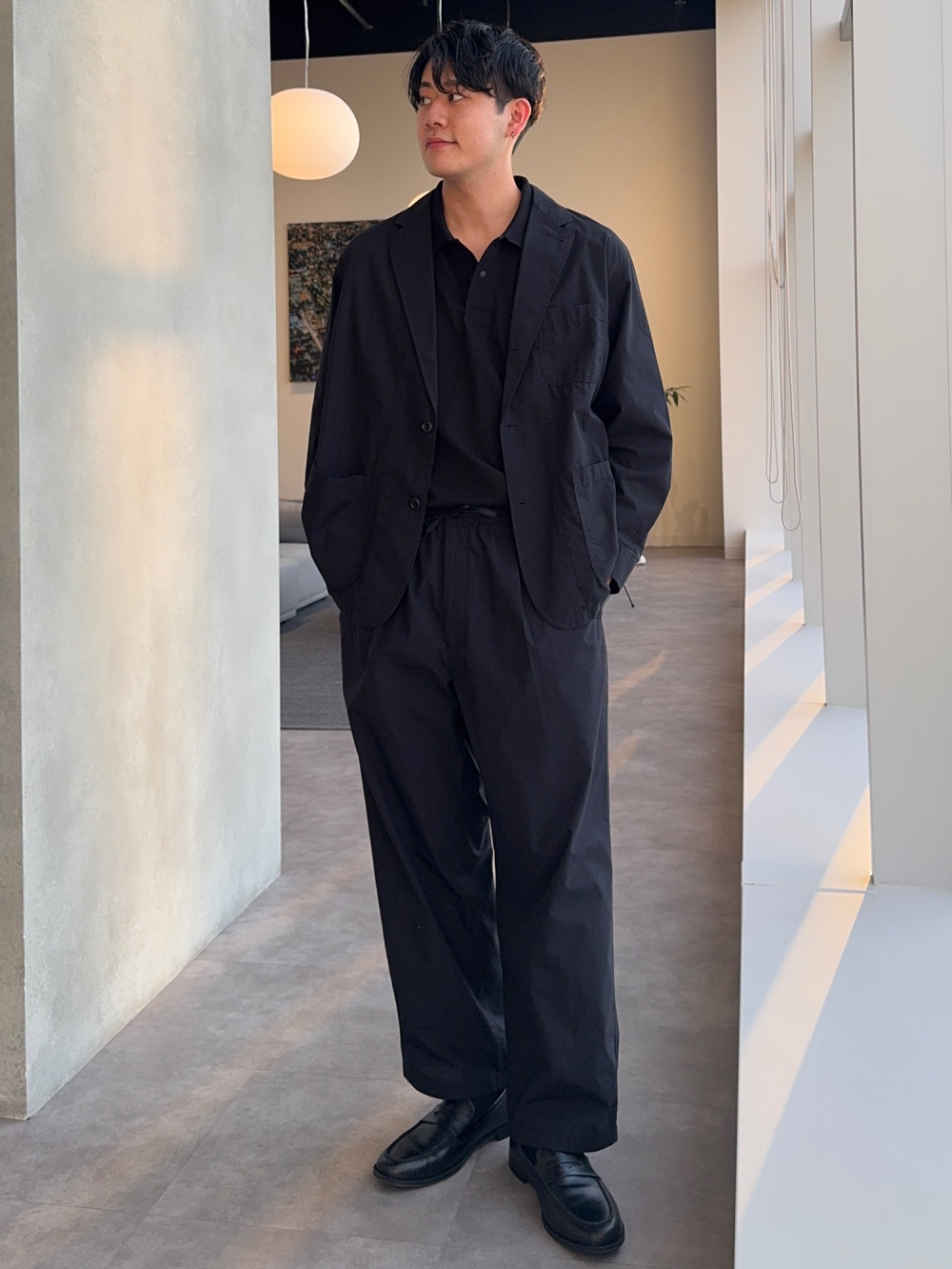ドライカノコクロスネックT ENGINEERED GARMENTS、コードレーン