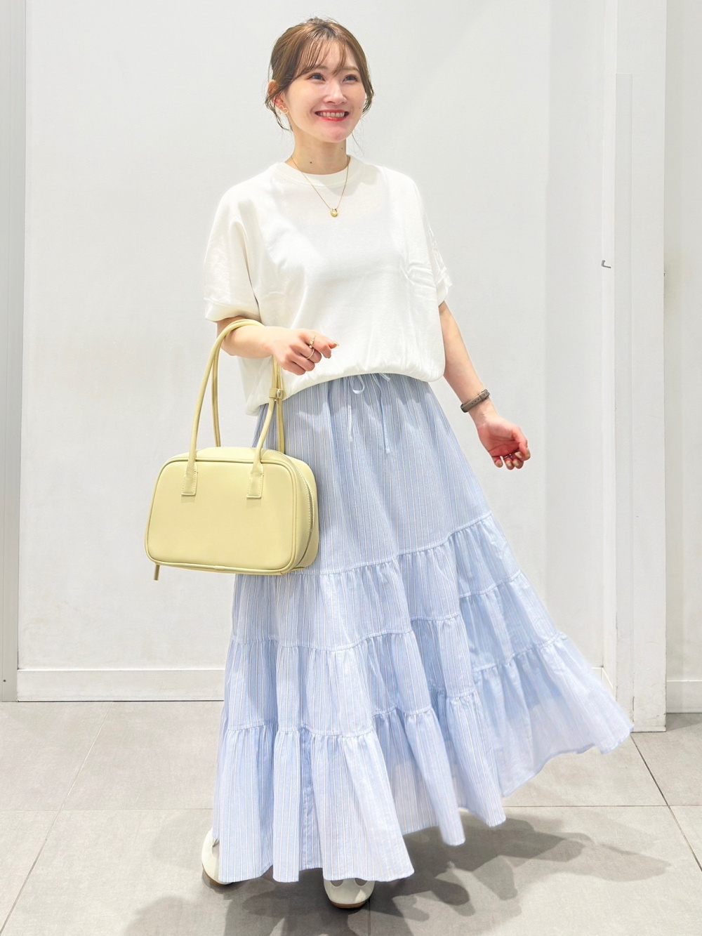 Imitation Pearl Necklace、Dry Ponte T-Shirt/Halfslv」| GU的穿搭理念