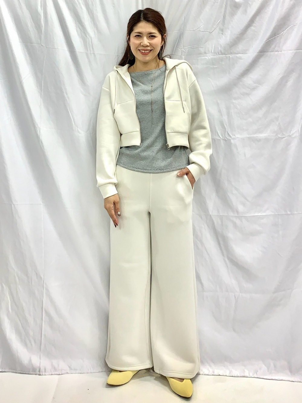 GU パフスウェットフルジップパーカー　パフスウェットバギーパンツ（丈標準） パフスウェットバギーパンツ(丈標準67.0～71.0cm)、パフスウェット