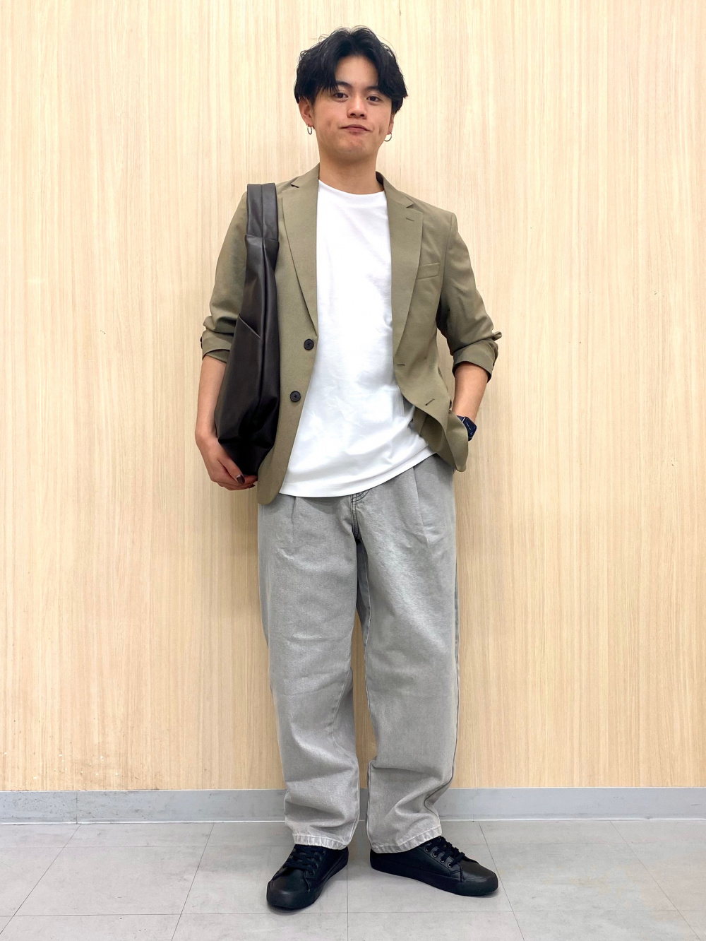 ユニセックス セットアップ パッチワーク ジャケット キャロットフィット パンツ デニムワークジャケット、デニムキャロットパンツ(丈標準69.5～73.5cm