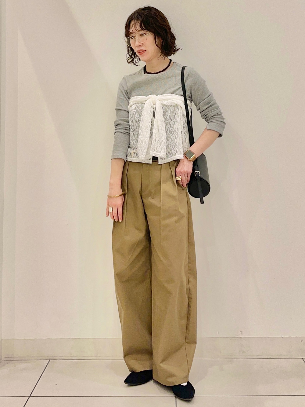GU×rokh コラボ　ペプラムブルゾン+バルーンパンツ　Sサイズ ペプラムブルゾン by rokh、バルーンパンツ by rokh」の着用