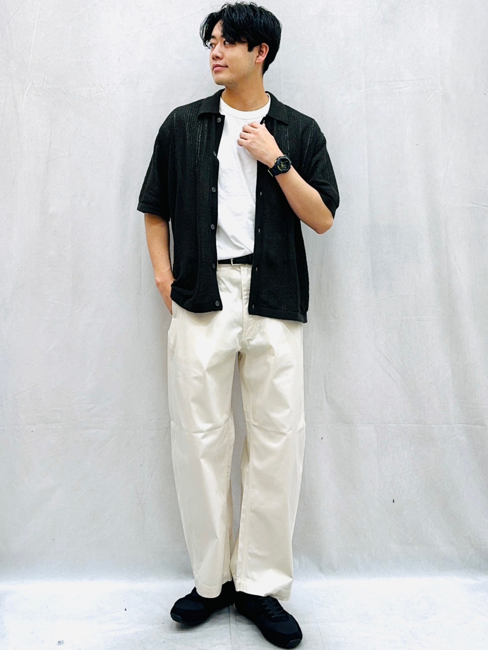 Dry Open Collar Shirt/HalfSlv、Cotton Crew Neck T-Shirt」| GU的穿