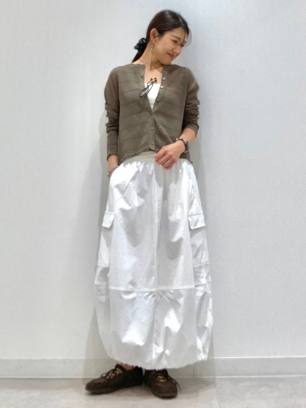 ケーブルショールカラーカーディガン ENGINEERED GARMENTS、ウォーム 
