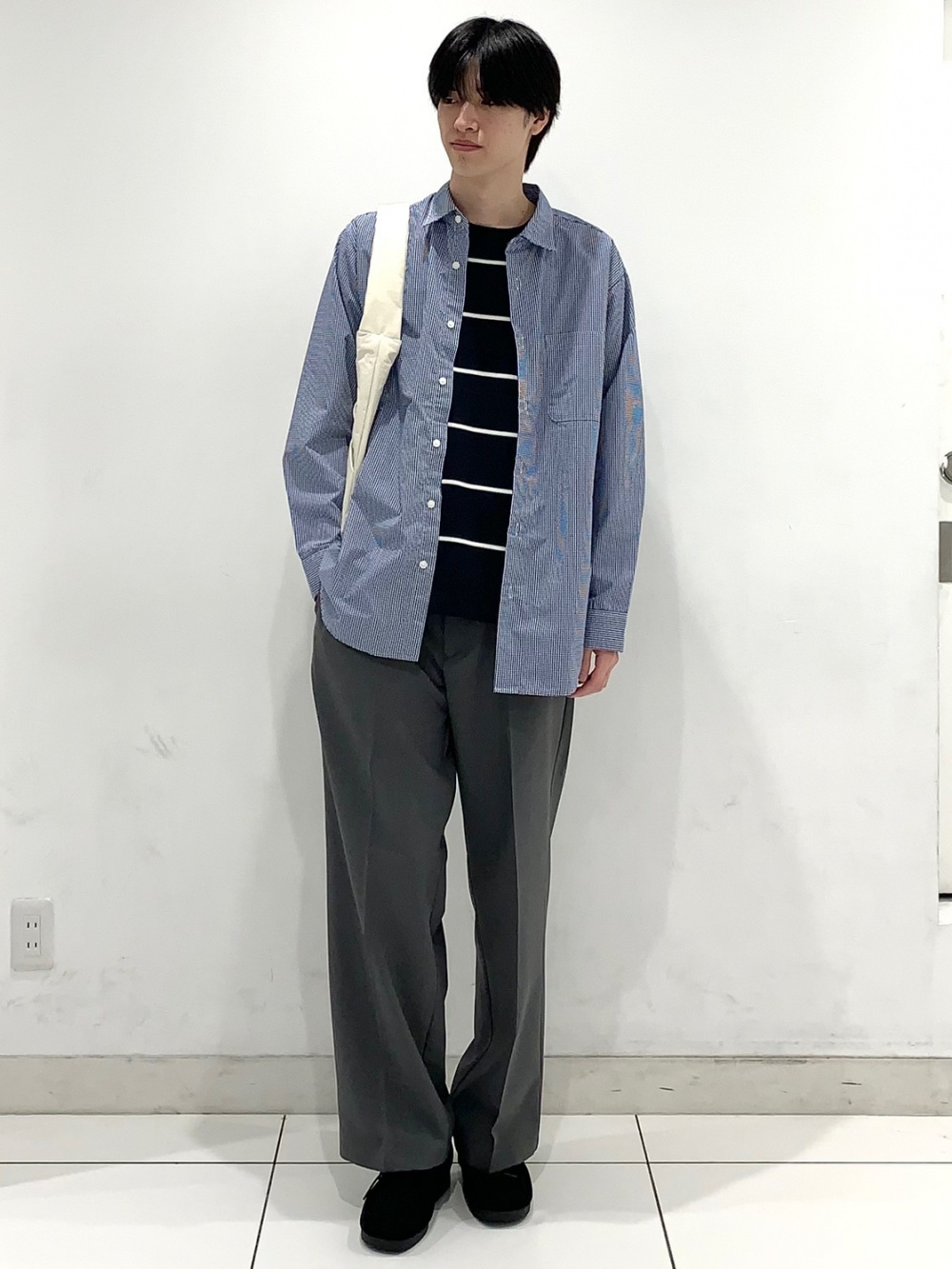 Washable Knitted Striped T-Shirt/HalfSlv」| GU的穿搭理念