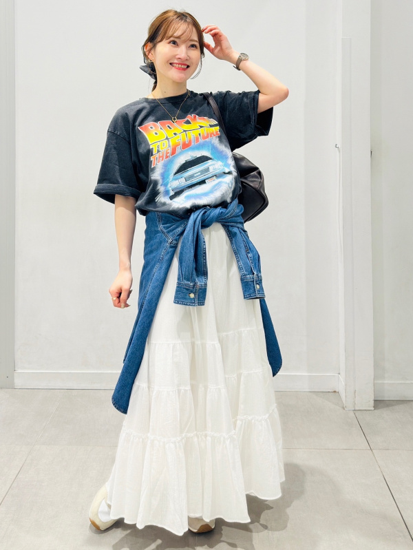 ウォッシュドグラフィックT Back to the Future、デニムオーバーサイズ