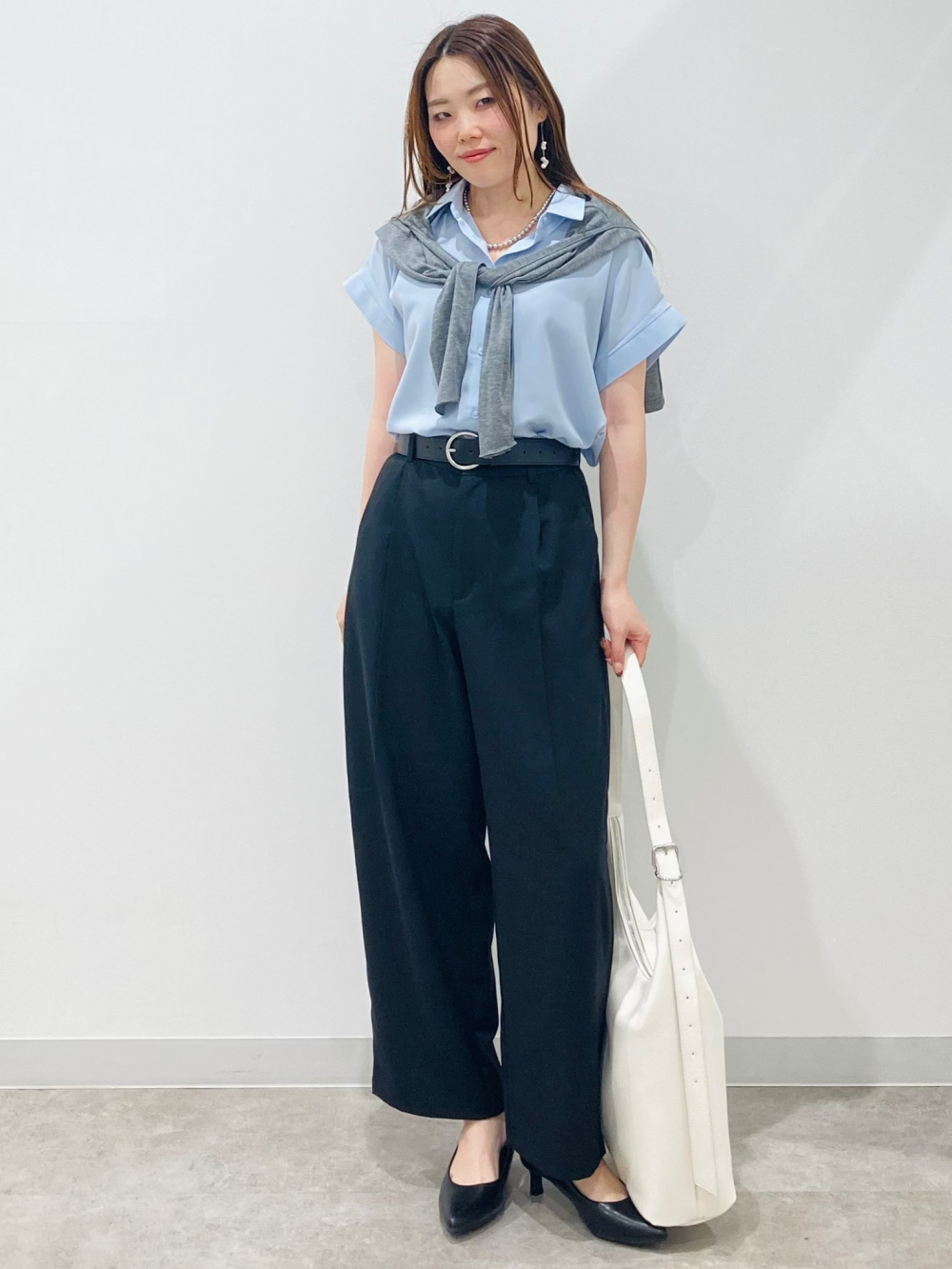 Wide Tapered Ankle Pants/Z、Washable Knitted Polo Shirt/Halfslv
