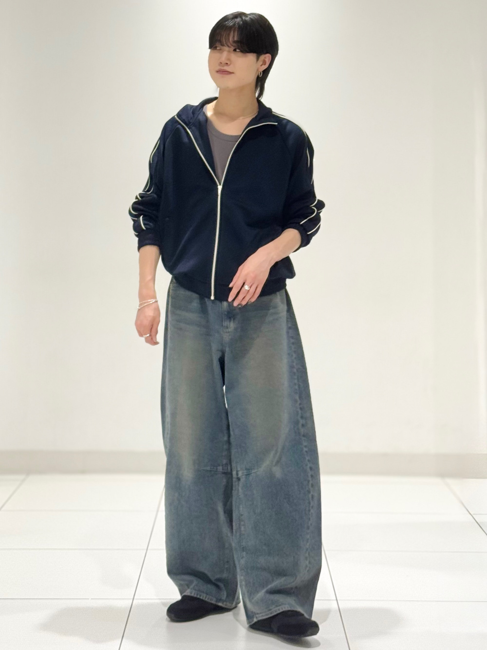 Vネックベスト UNDERCOVER、ドライワッフルオーバーサイズT 5分袖
