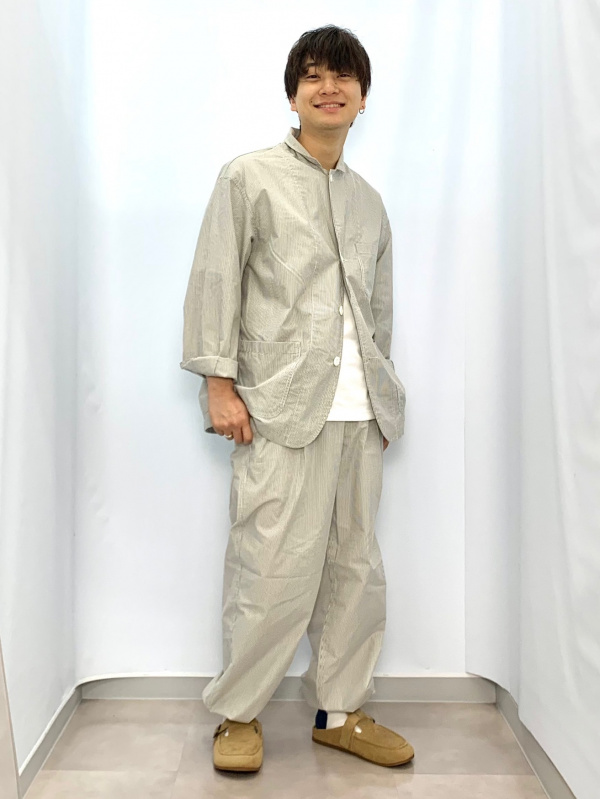 ドライカノコクロスネックT ENGINEERED GARMENTS、コードレーン