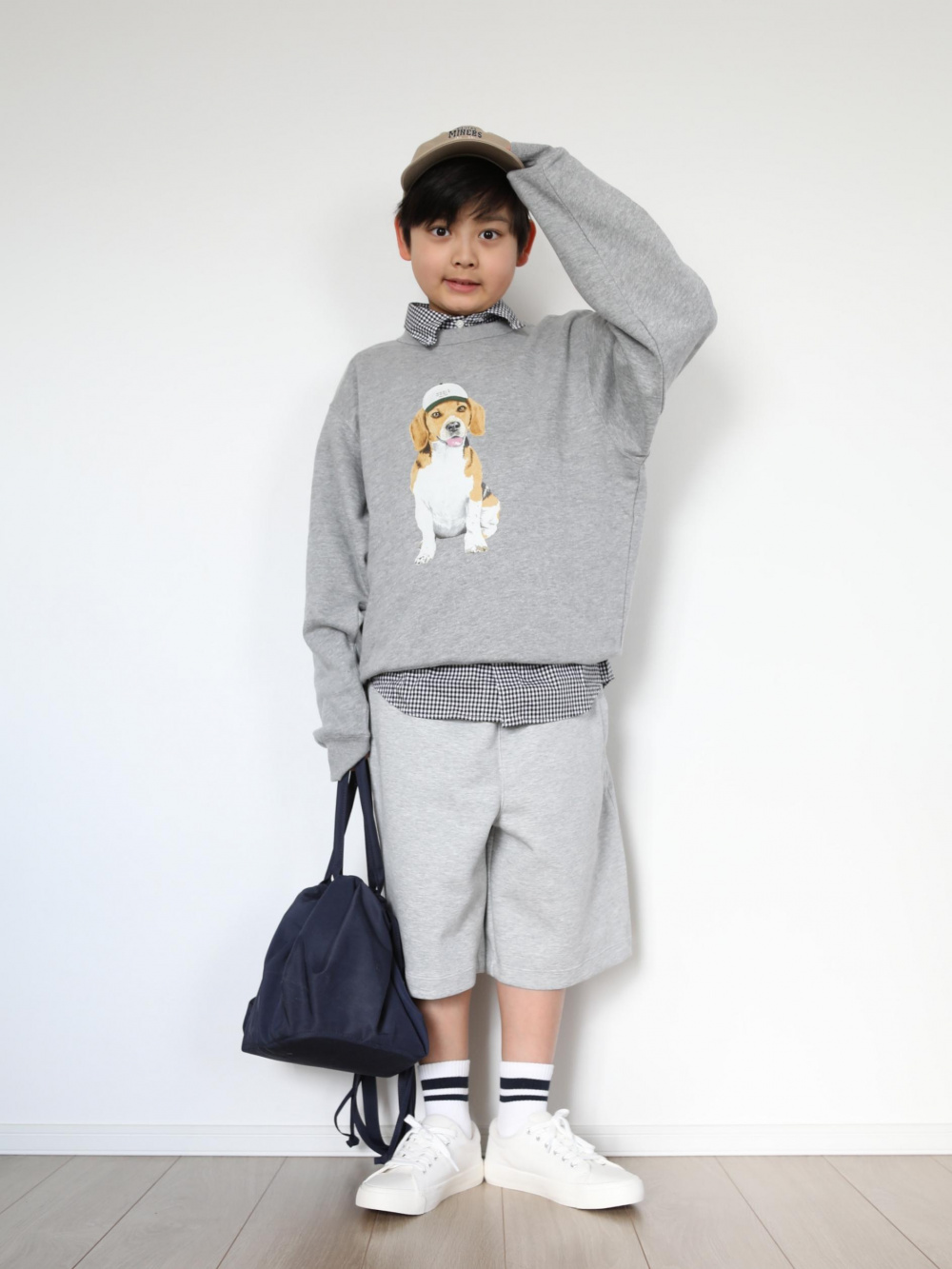 KIDS(男女兼用)ドライストレッチジョガーパンツ、ふかふかキャンバス
