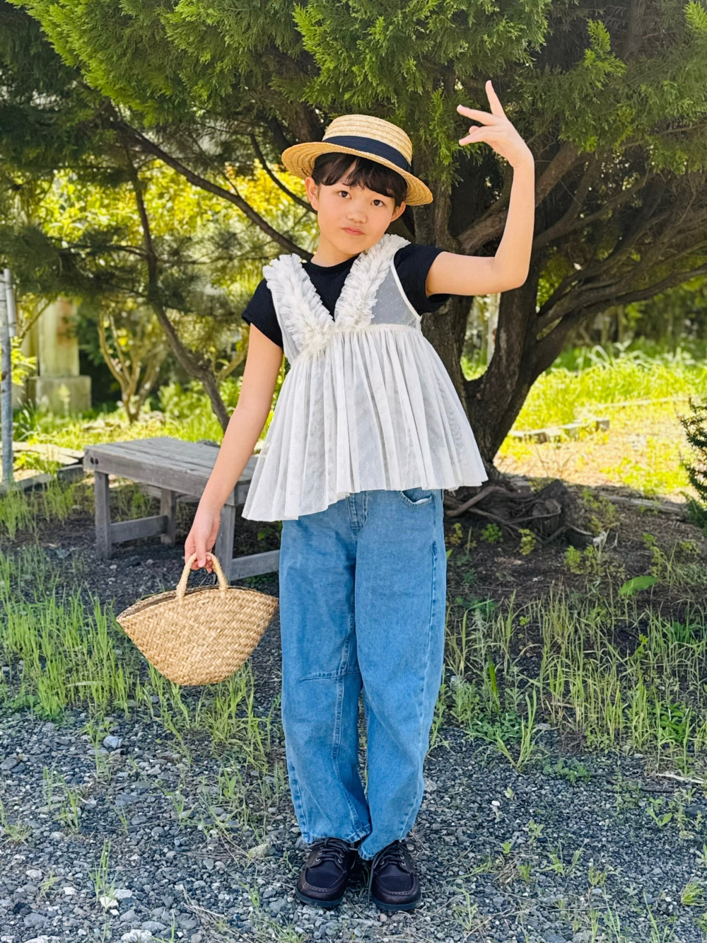 新品♥タグ付き♥ハートビジューカーディガン GU公式 | GIRLSシャギーニットハートビジューボタンカーディガン(キッズ)