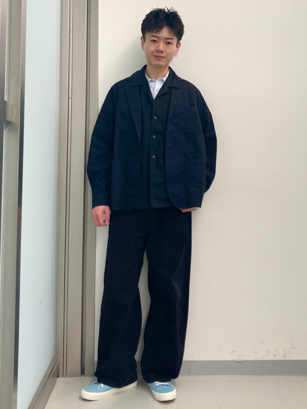 コードレーンジャケット ENGINEERED GARMENTS、テクスチャーシャツ(5分