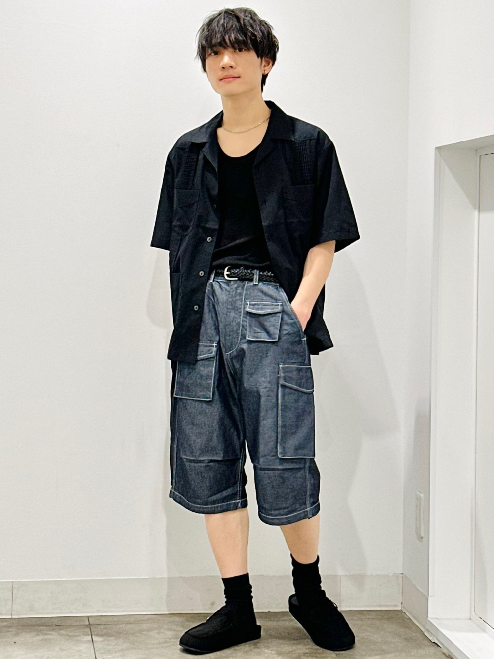 Washable Knitted T-Shirt/HalfSlv、Utility Shorts ENGINEERED