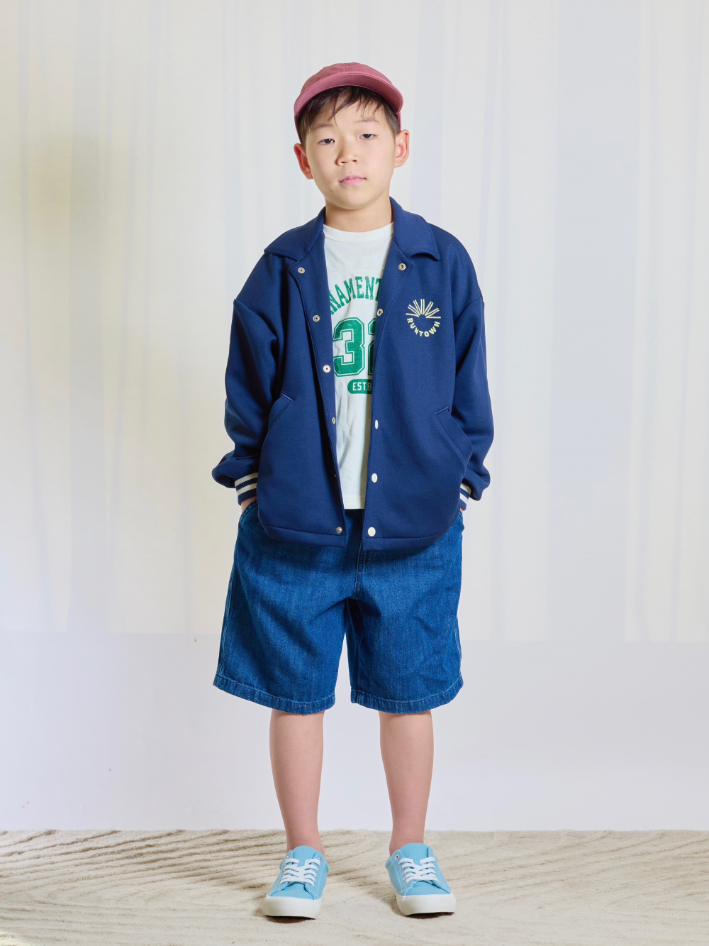 KIDS(男女兼用)ドライストレッチジョガーパンツ、ふかふかキャンバス