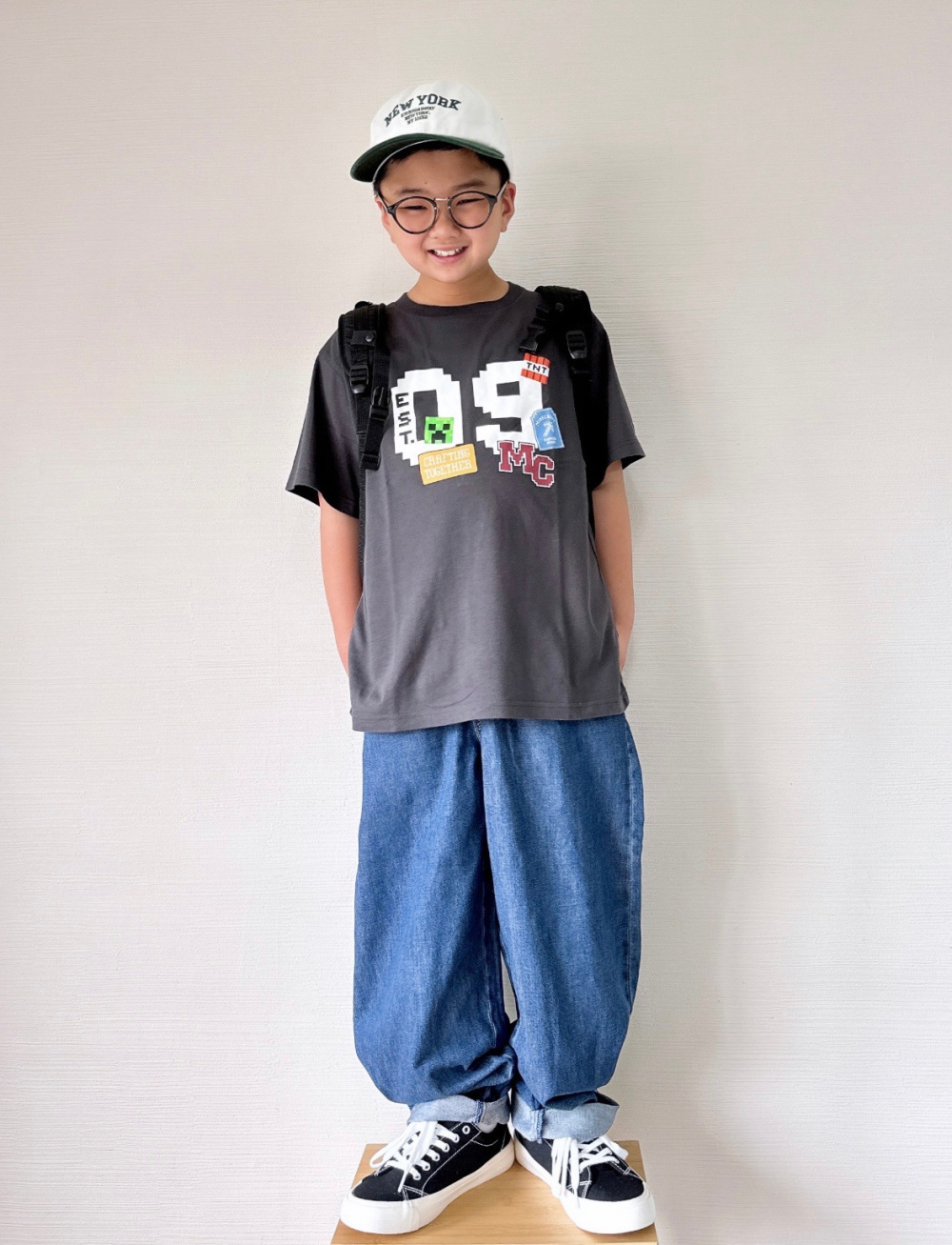 KIDS(男女兼用)ドライストレッチジョガーパンツ、ふかふかキャンバス
