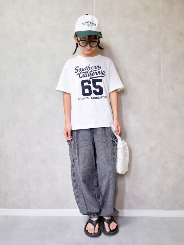 GIRLSシアークロップドストライプシャツ(半袖)JR+E、GIRLSクロップドT