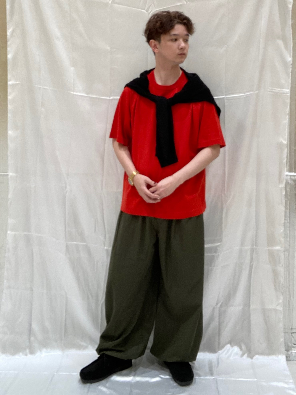 Washable Knitted T-Shirt/HalfSlv、Utility Shorts ENGINEERED