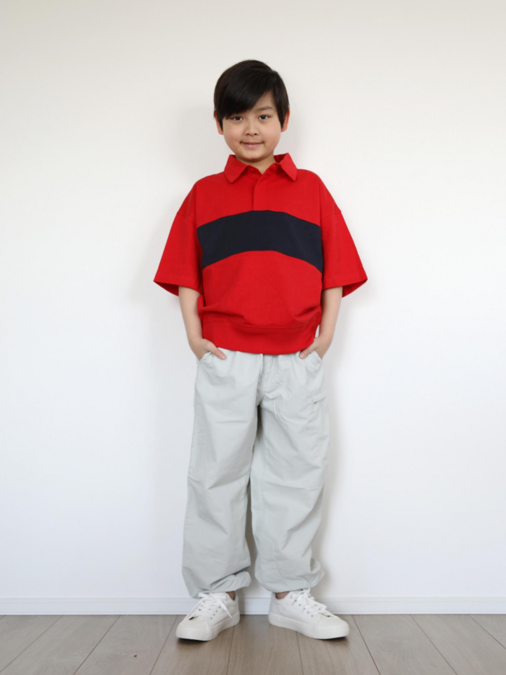 KIDS(男女兼用)ドライストレッチジョガーパンツ、ふかふかキャンバス