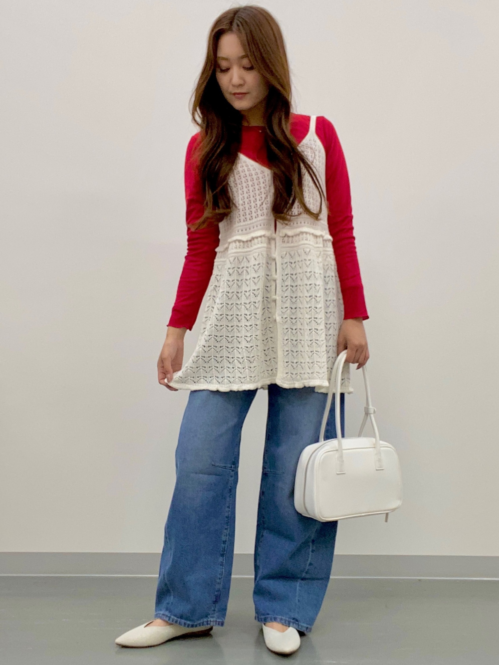 Lacy Stitch Knitted Camisole Tunic、Boston Bag」| GU的穿搭理念