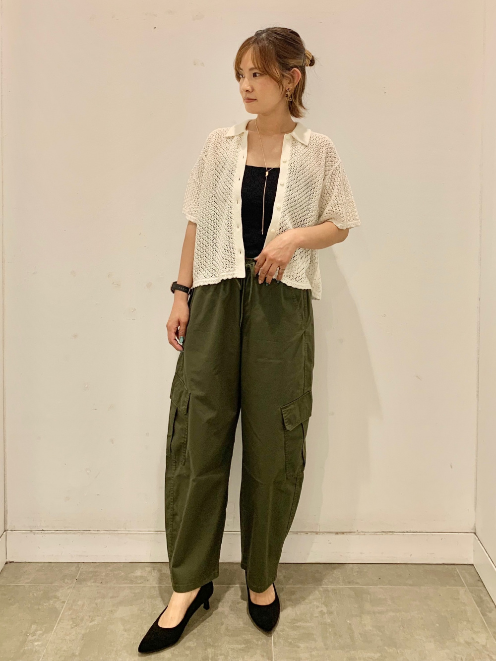 Lacy Stitch Knitted Shirt/Halfslv」| GU的穿搭理念