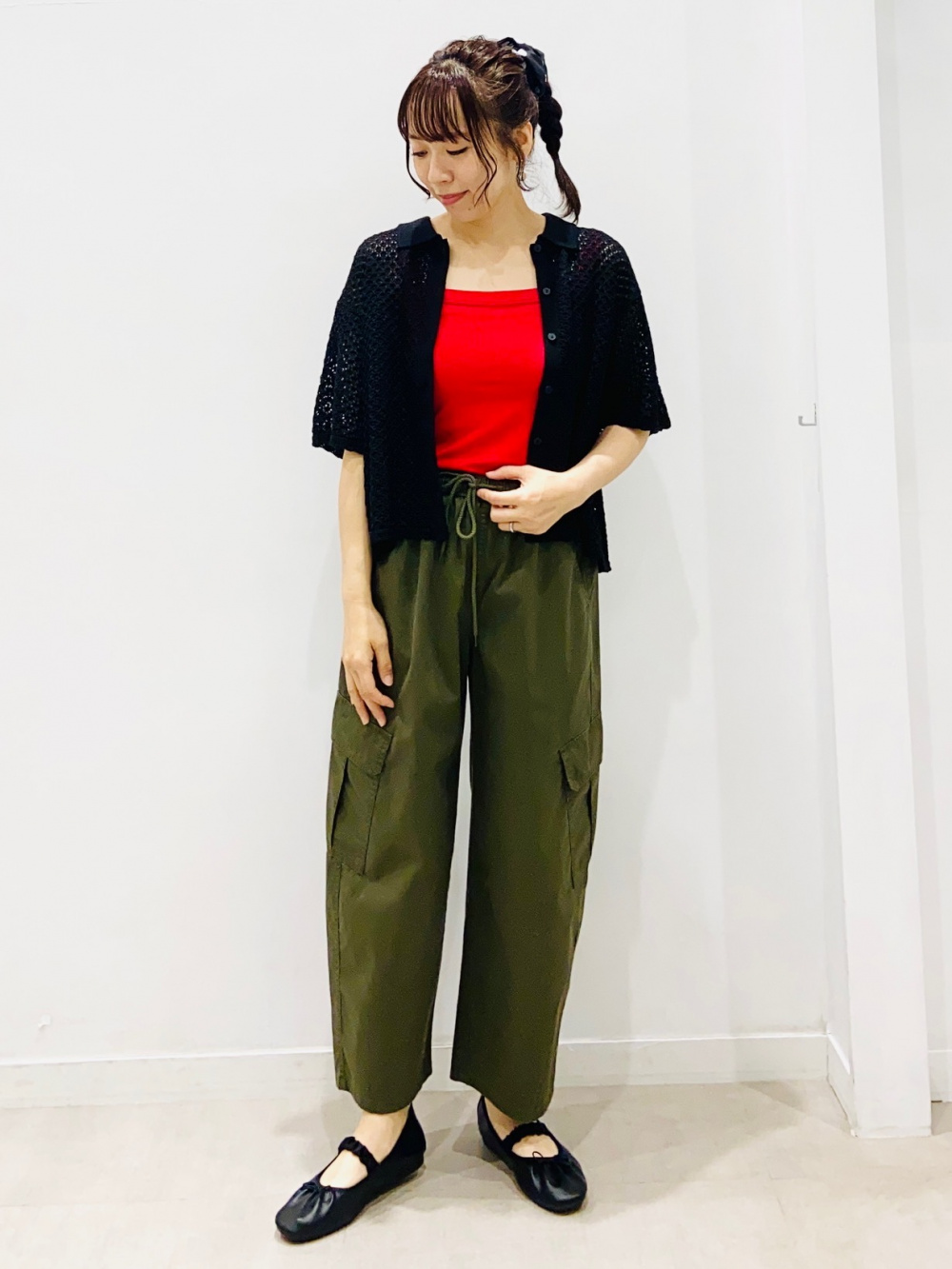 Lacy Stitch Knitted Shirt/Halfslv」| GU的穿搭理念
