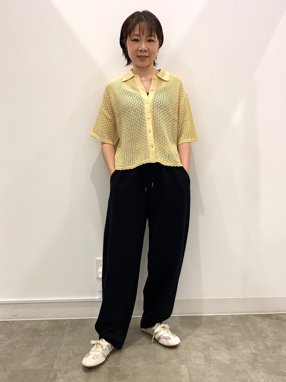 Lacy Stitch Knitted Shirt/Halfslv」| GU的穿搭理念