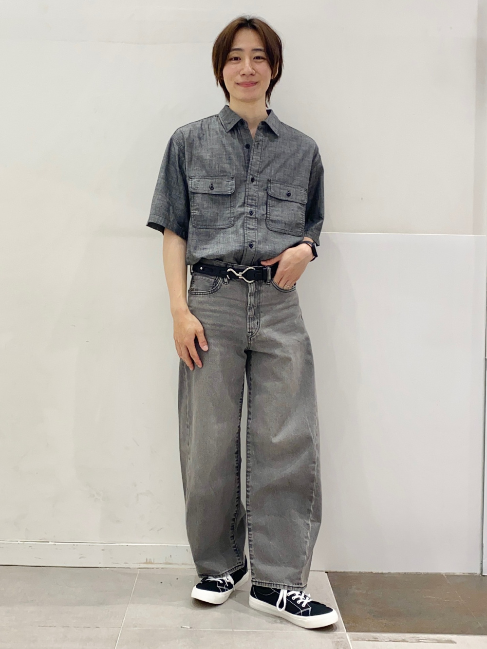 Denim Oversized Work Shirt/HalfSlv」| GU的穿搭理念