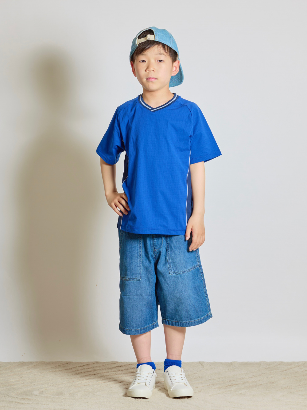 KIDS(男女兼用)ドライストレッチジョガーパンツ、ふかふかキャンバス