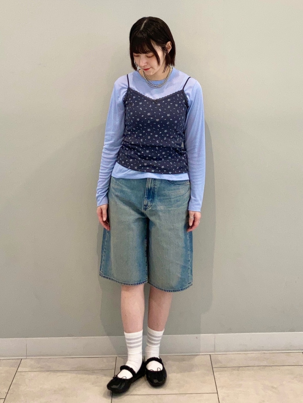 Cotton Blend Camisole/Dry/Flower、Jorts」| GU的穿搭理念