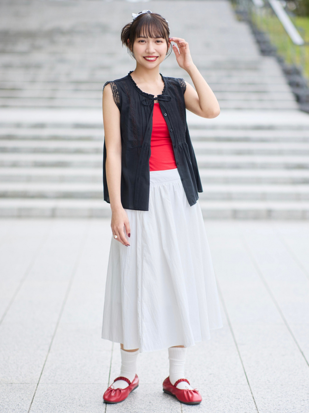 Lace Blouse/Sleeveless/Q」| GU的穿搭理念