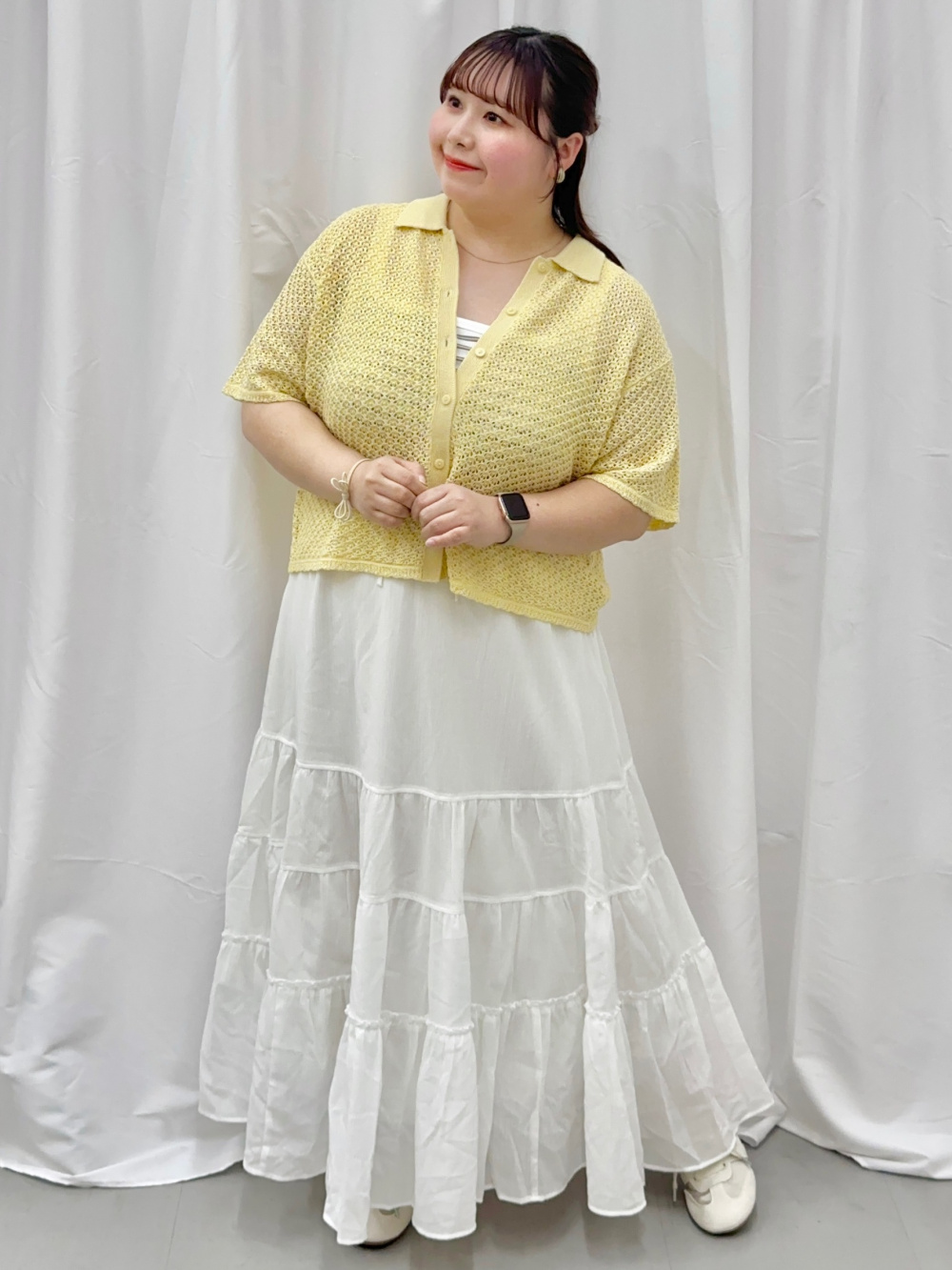Lacy Stitch Knitted Shirt/Halfslv」| GU的穿搭理念