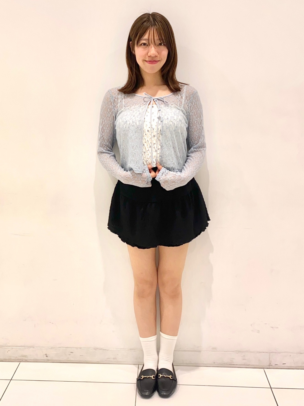 Sheer Dolman Sleeve Shirt/Q、Bra-Feel Cropped Shirring Tube Top